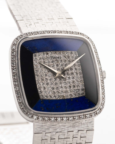 Piaget Square 9775 Lapis Onyx 18k Diamond 1970s