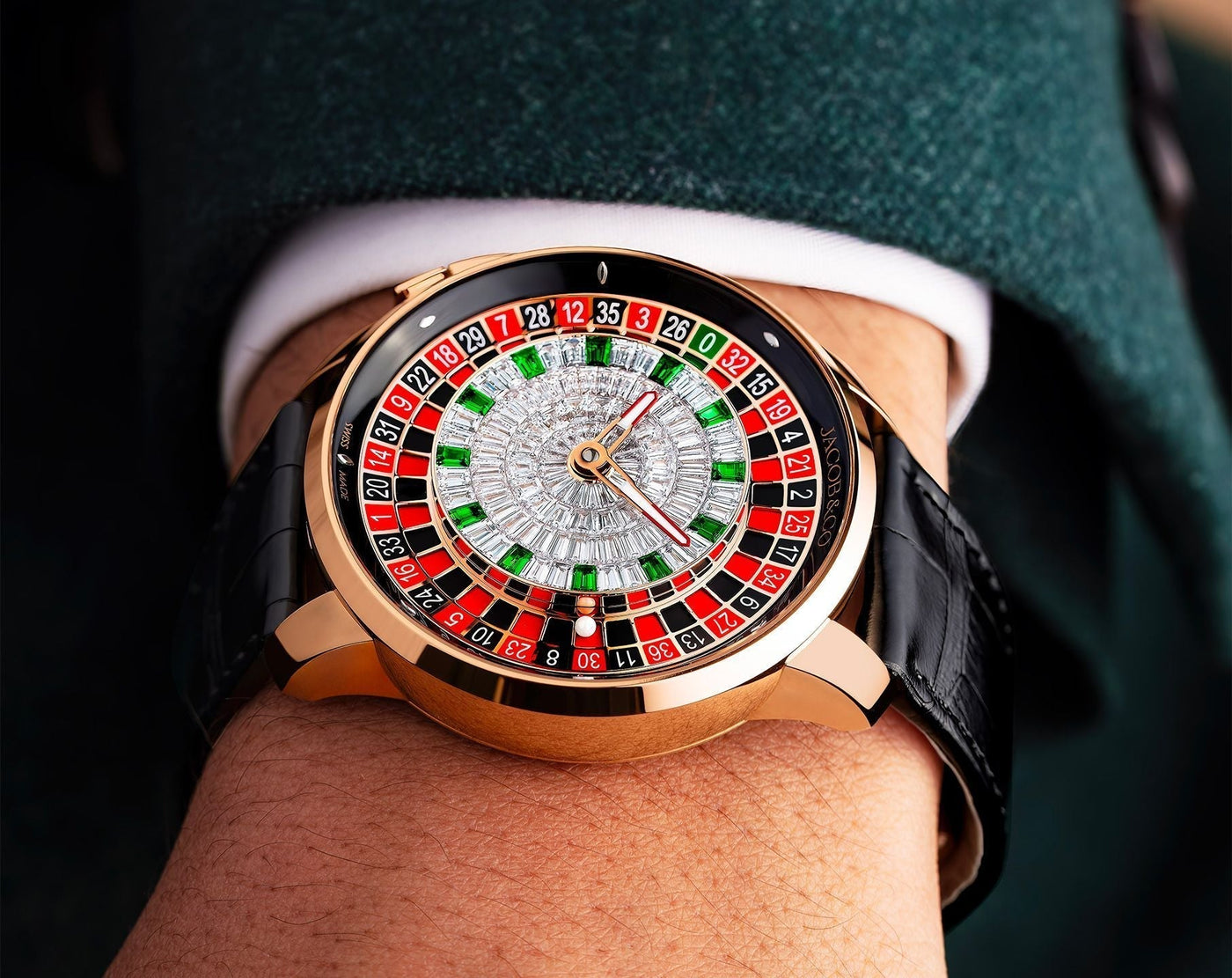 Jacob & Co. Casino Tourbillon Rose Gold Baguette
